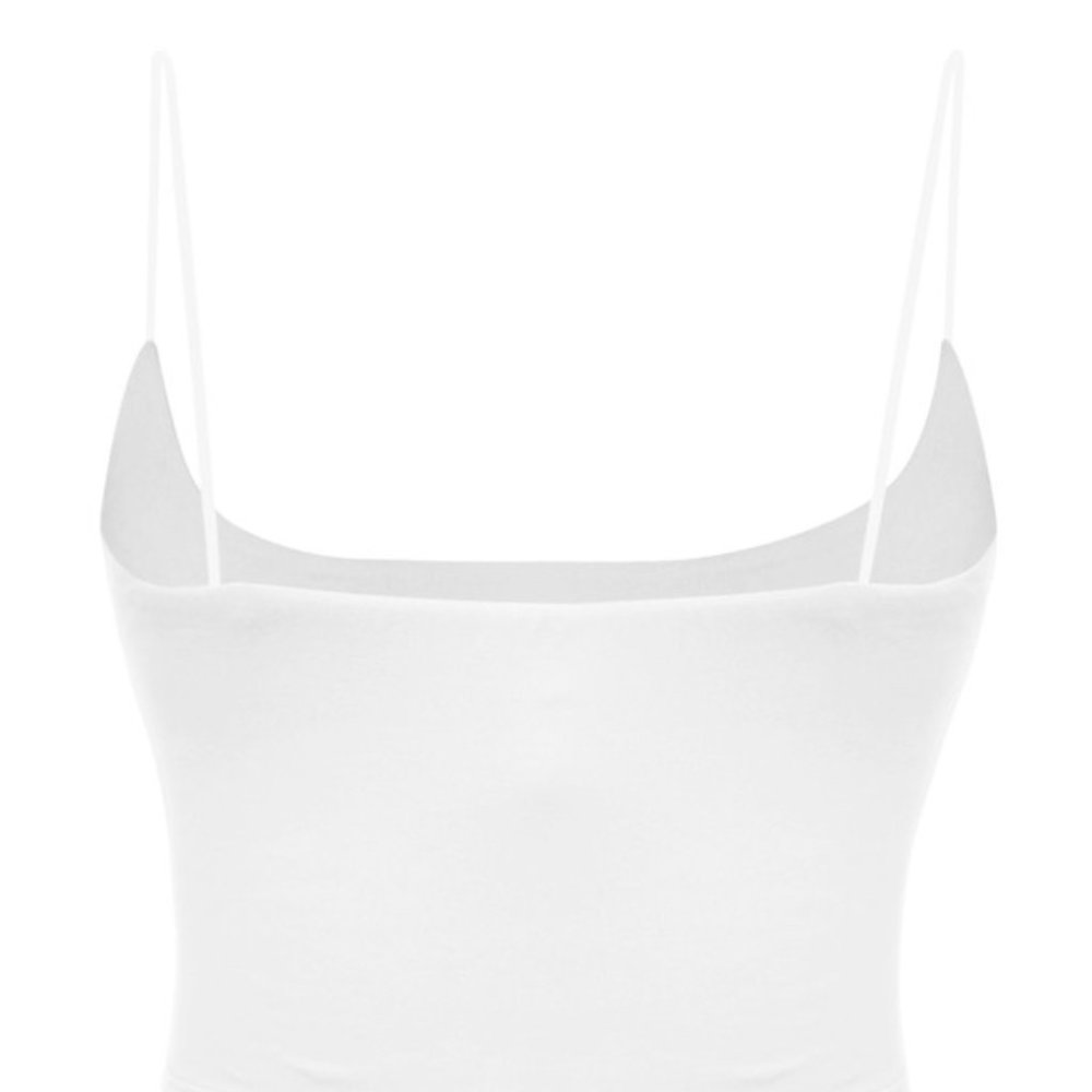 NWT TUBULAR STRAPS BASIC DOUBLE LAYERED CROP TOP - Picture 6 of 7